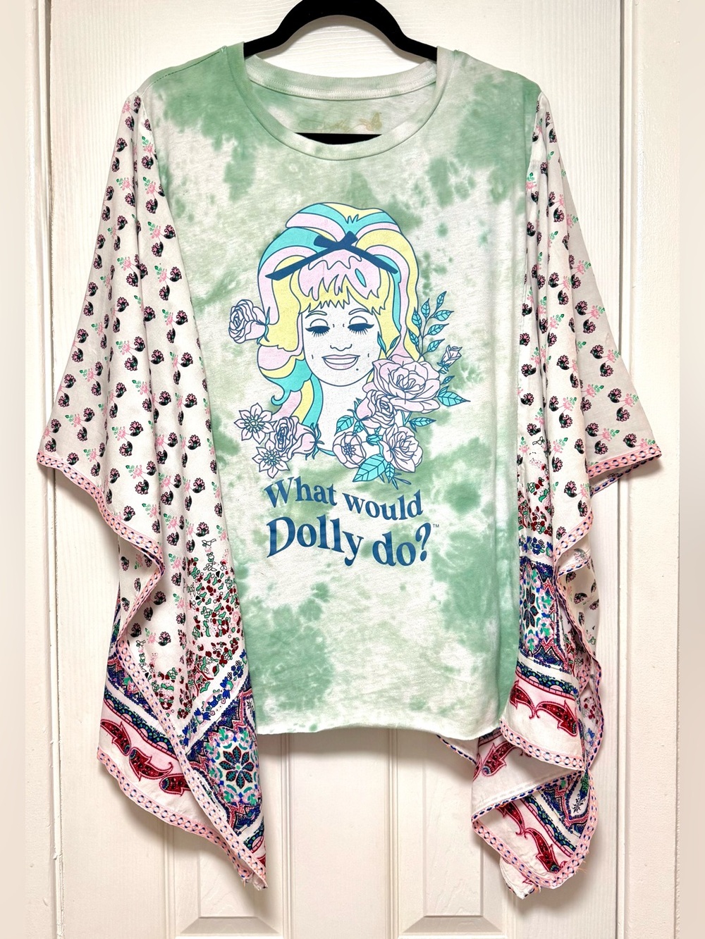 Green Tie-Dye Dolly Parton Handmade Kimono